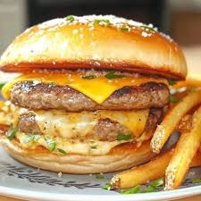 4x 7oz Cheese Burgers With 2x Chips
